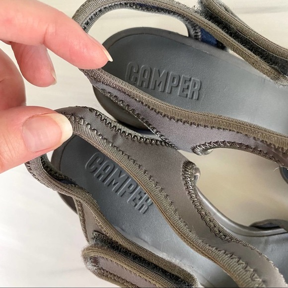 CAMPER Gray Suede Ankle Strap Myriam Sandal Size 10 - Picture 9 of 14
